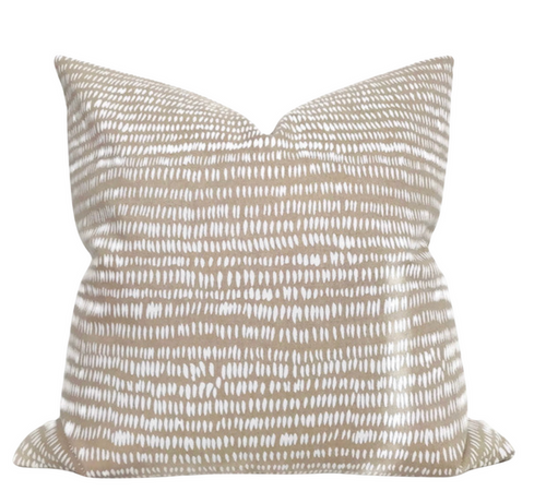 Dashes Pillow Cover in White & Natural