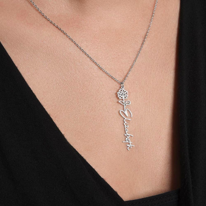Daughter-in-Law Gift, Flower Name Necklace: The Most Beautiful Flower