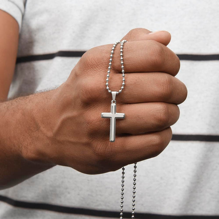 Daughter's Boyfriend Gift, Personalized Cross Necklace: My Daughter Is The Most Precious Thing...