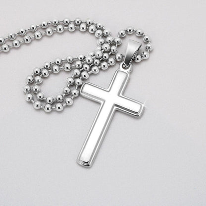 Daughter's Boyfriend Gift, Personalized Cross Necklace: My Daughter Is The Most Precious Thing...