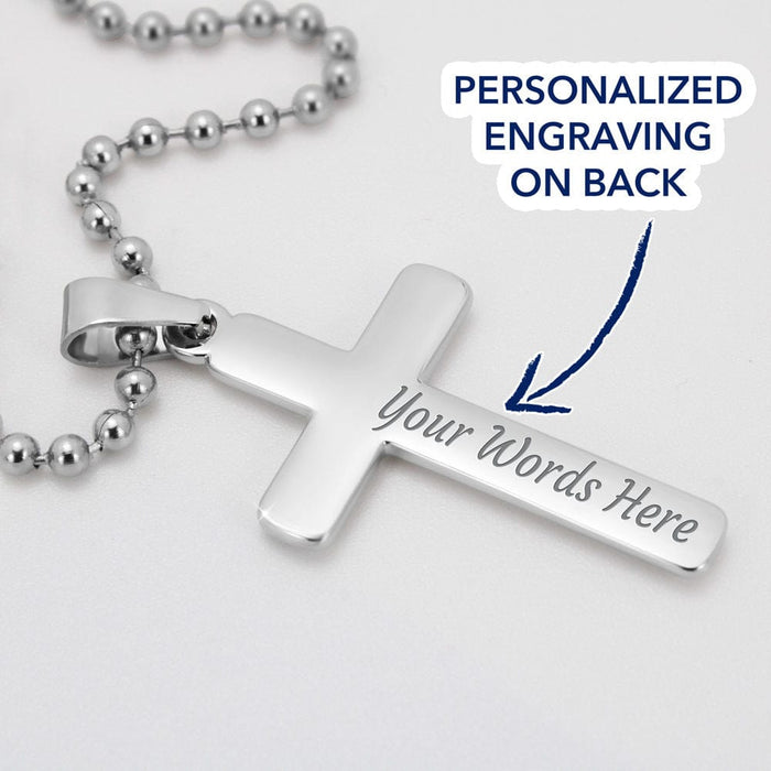 Daughter's Boyfriend Gift, Personalized Cross Necklace: My Daughter Is The Most Precious Thing...