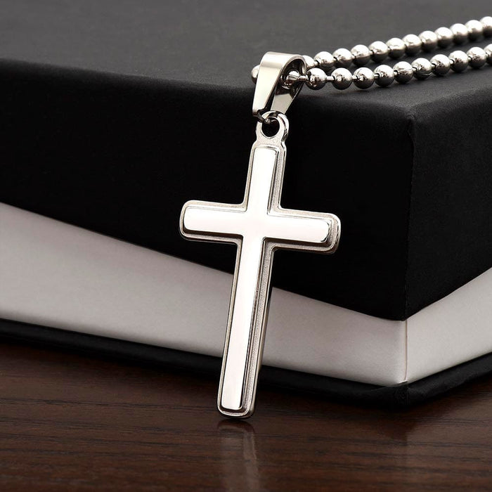 Daughter's Boyfriend Gift, Personalized Cross Necklace: My Daughter Is The Most Precious Thing...