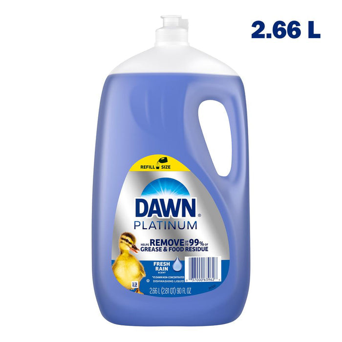 Dawn Platinum Dishwashing Liquid Fresh Rain Scent 2.66 L / 90 oz - 514698 ebuystt