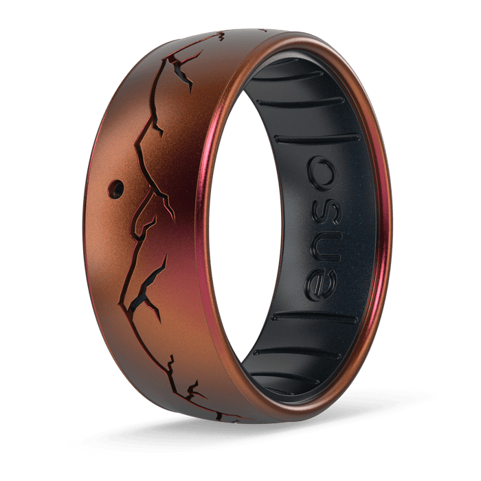 Etched Highs & Lows Silicone Ring - Daybreak - Poseidon/Black Pearl