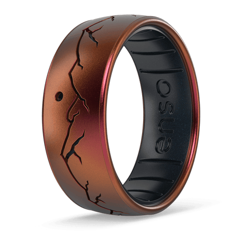 Etched Highs & Lows Silicone Ring - Daybreak - Poseidon/Black Pearl