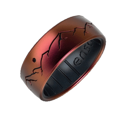 Etched Highs & Lows Silicone Ring - Daybreak - Poseidon/Black Pearl