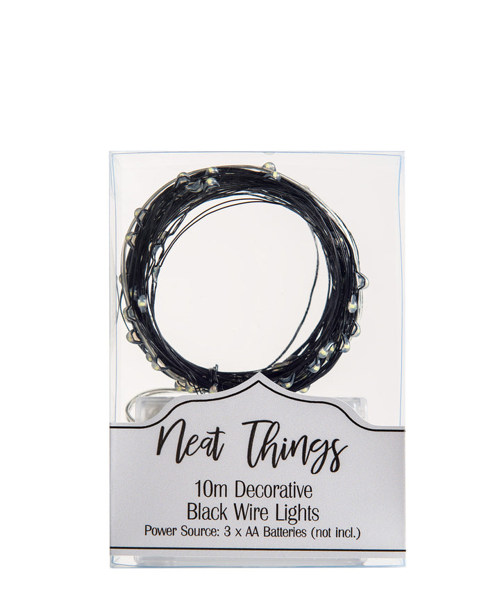 Decorative 10m Wire Lights - Black