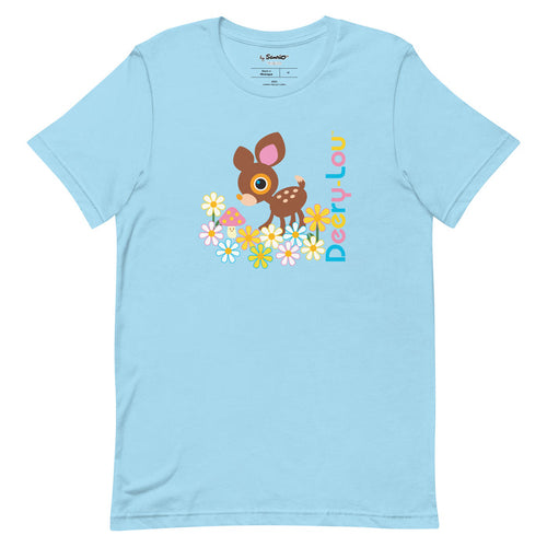 Deery-Lou Floral Meadow Tee Apparel Printful Ocean Blue S