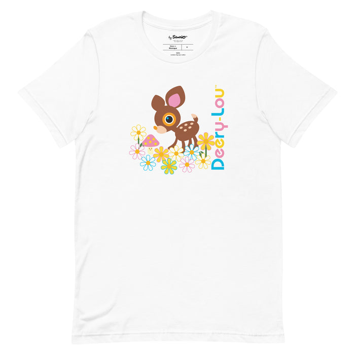 Deery-Lou Floral Meadow Tee Apparel Printful White XS
