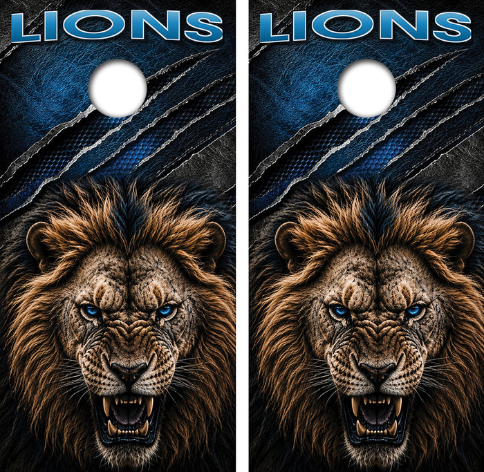 Detroit Lions Inspired Cornhole Design