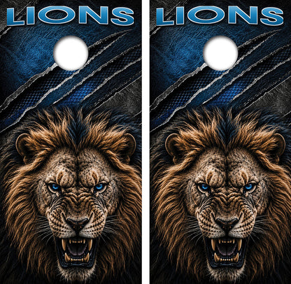 Detroit Lions Inspired Cornhole Design