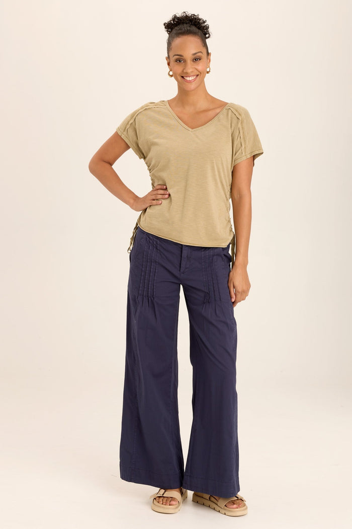 Wearables Diggory Cinched Cord V-Neck Jersey Tee