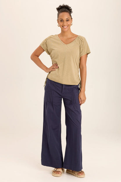 Wearables Diggory Cinched Cord V-Neck Jersey Tee