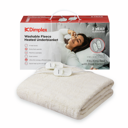 Dimplex King Washable Fleece Heated Underblanket Dual Control Electric Blanket – view 2