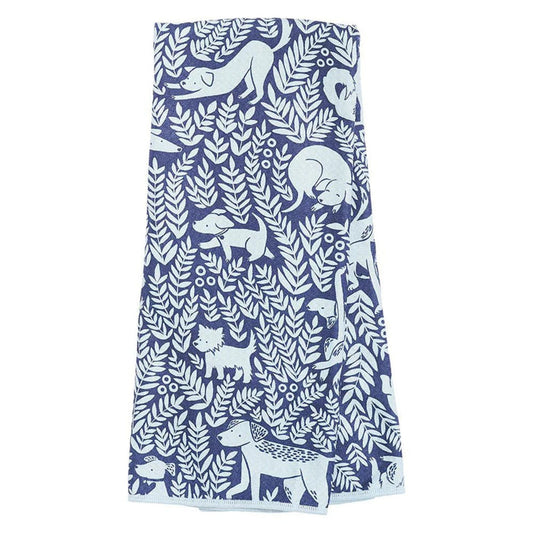 Dishtowel - Dog Park Nuthatch, Navy