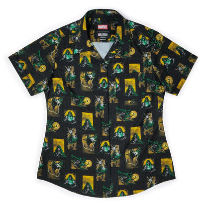 RSVLTS XS Marvel Women's Short Sleeve Shirt Dr. Doom "Shock Doc" – Women's KUNUFLEX Short Sleeve Shirt Dr. Doom "Shock Doc" – Women's KUNUFLEX Short Sleeve Shirt