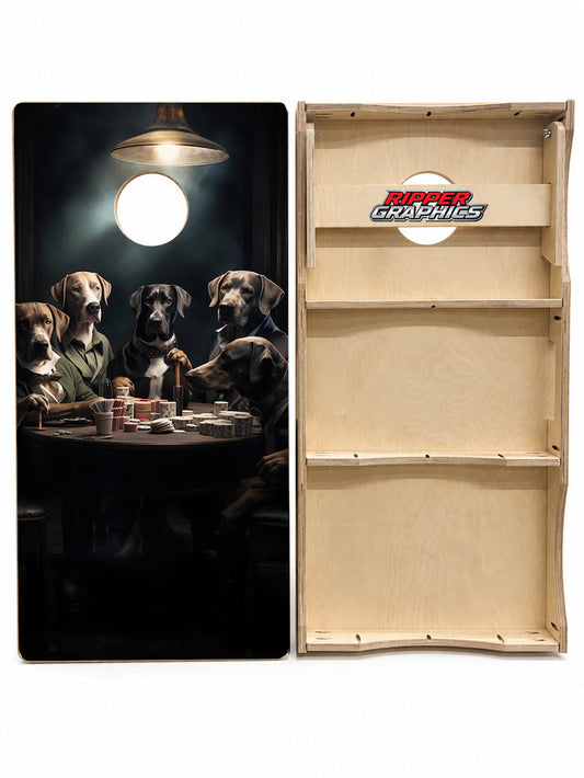 Dogs Playing Poker Cornhole Design