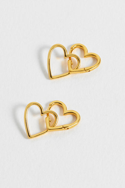 Double Heart Hoop Earrings