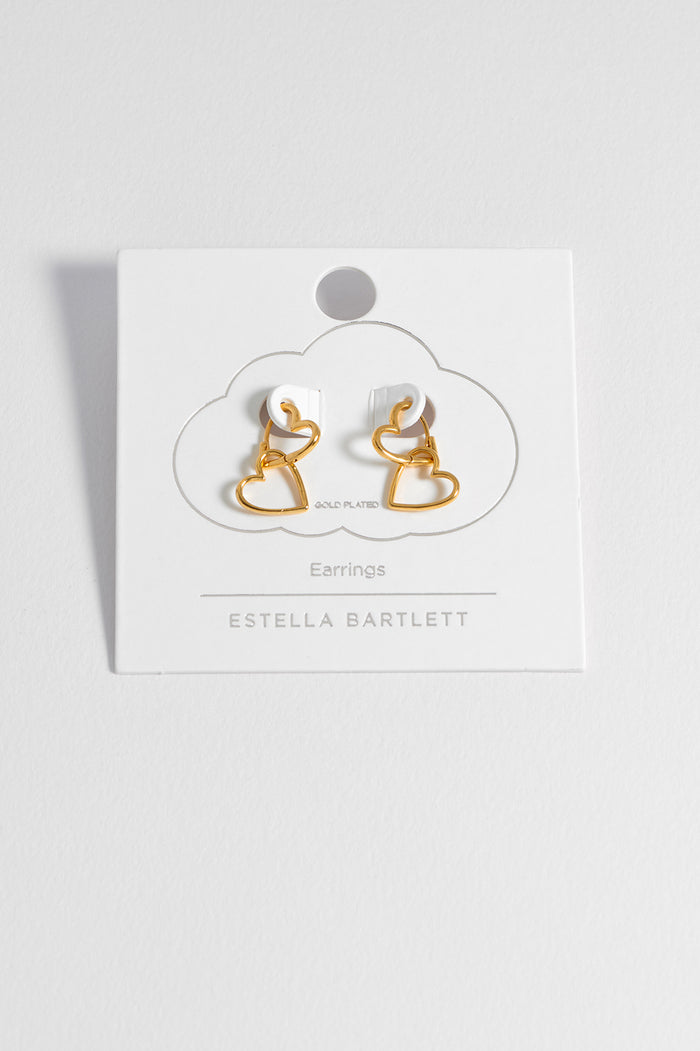 Double Heart Hoop Earrings