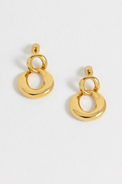 Double Round Link Earrings