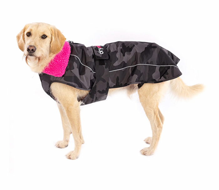 Dryrobe Dog Coat Black/Camo/Pink