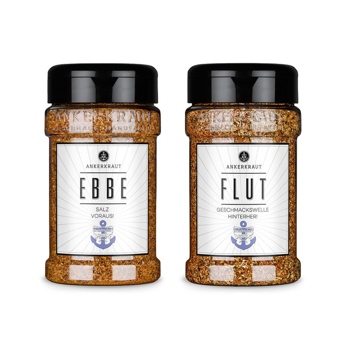 Ebbe Und Flut By Küstenglut Set auf weißem Hintergrund.