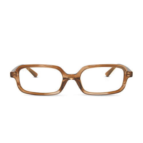 aspyn ovard x diff eyewear featuring the elle rectangle prescription glasses with a tortoise frame front view