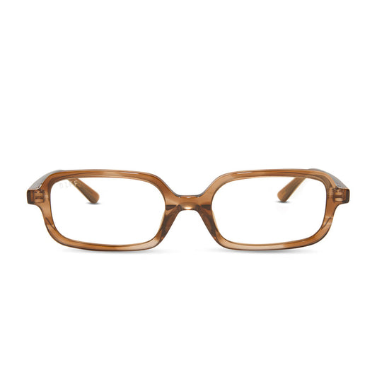 aspyn ovard x diff eyewear featuring the elle rectangle prescription glasses with a tortoise frame front view