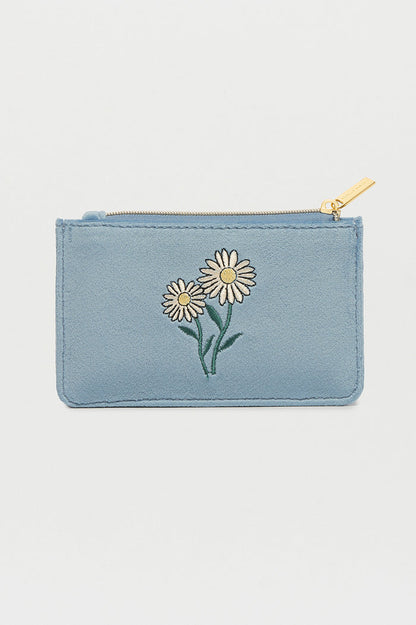 Embroidered Daisy Card Purse