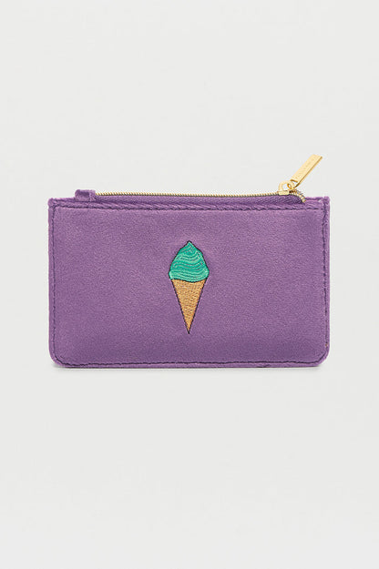 Embroidered Ice Cream Card Purse