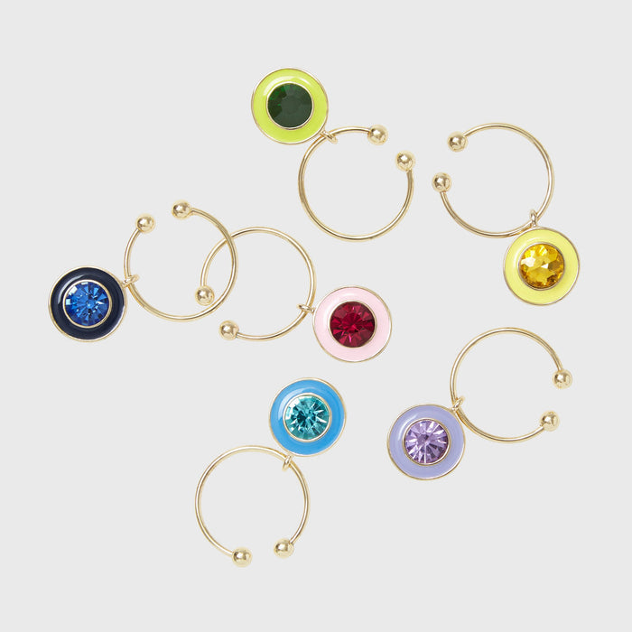 ENAMEL GEM WINE CHARMS