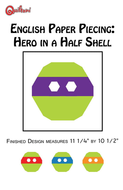 English Paper Piecing: Hero in a Half Shell Paper Pattern