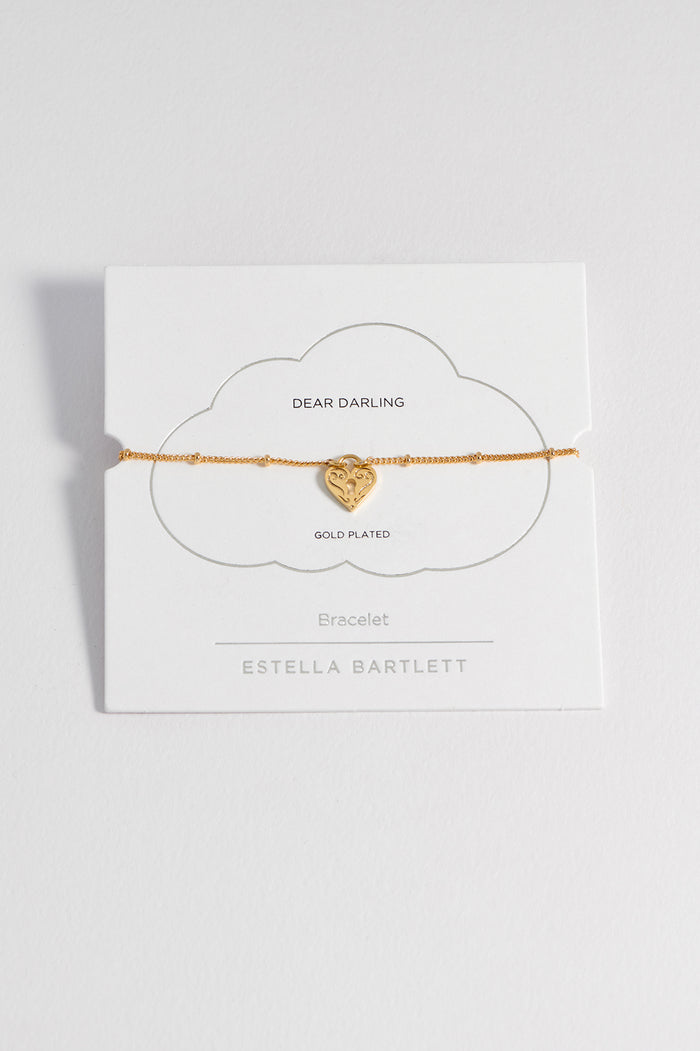 Engraved Heart Padlock Bracelet