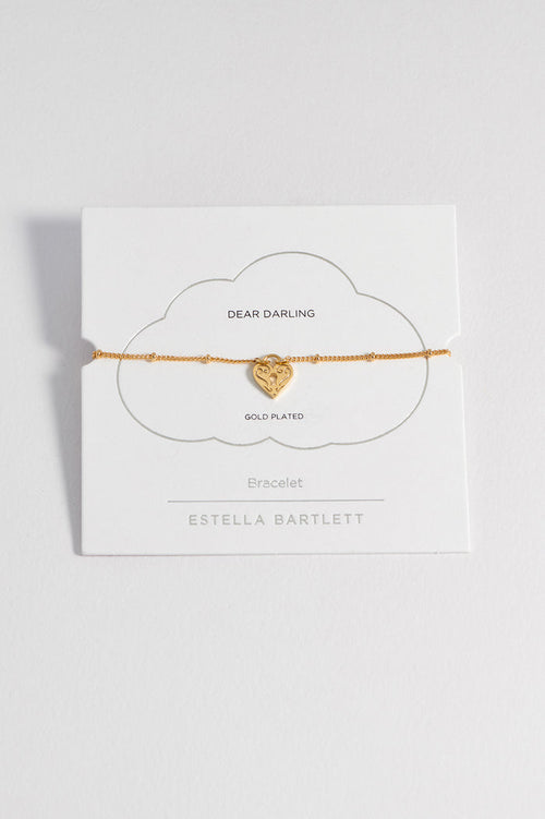 Engraved Heart Padlock Bracelet