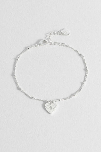 Engraved Heart Padlock Bracelet
