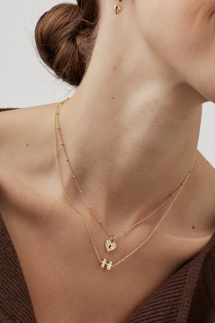 Engraved Heart Padlock Necklace