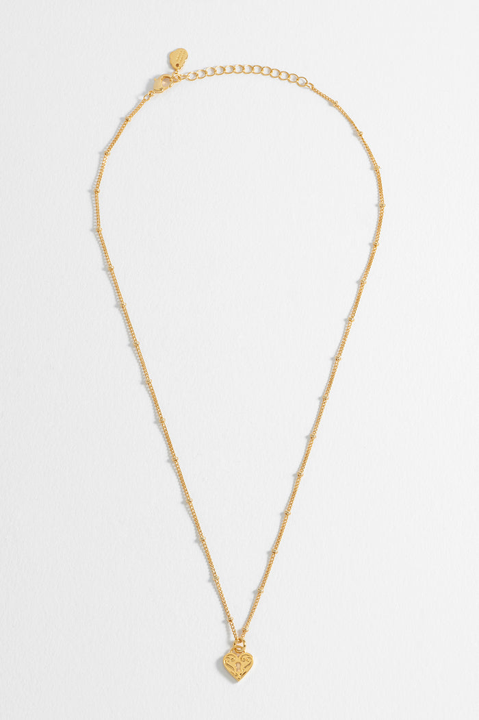 Engraved Heart Padlock Necklace