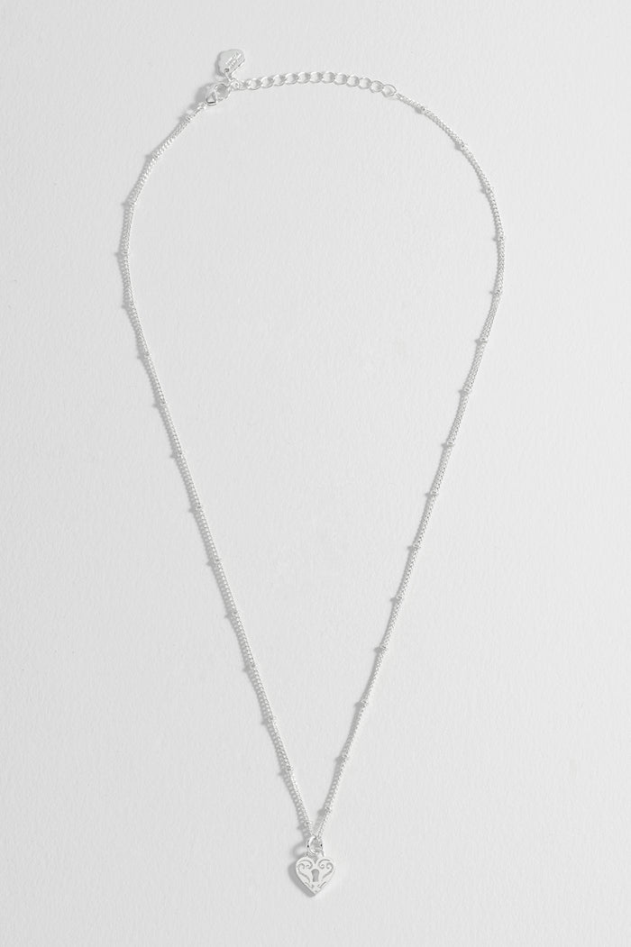 Engraved Heart Padlock Necklace