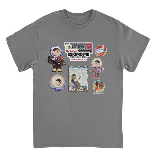 Eskimo Pie Ice Cream Vintage Cartoon Advertisements Charcoal T-Shirt