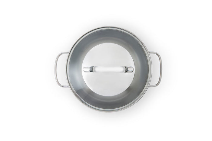 Essentials pannenset 4-delig zilver bovenaanzicht