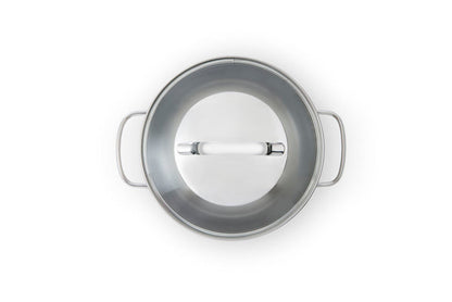 Essentials pannenset 4-delig zilver bovenaanzicht