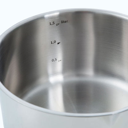 Essentials pannenset 4-delig zilver binnenzijde