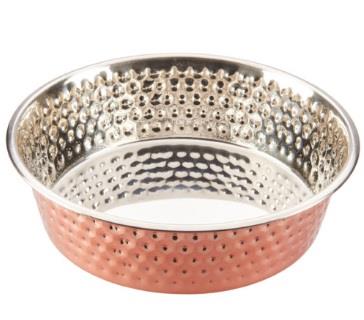 Ethical Pet Honeycomb Stainless Steel Dog & Cat Bowl - Copper Finish | 1, 2 & 3 Qt - Dog.Dog.Cat.