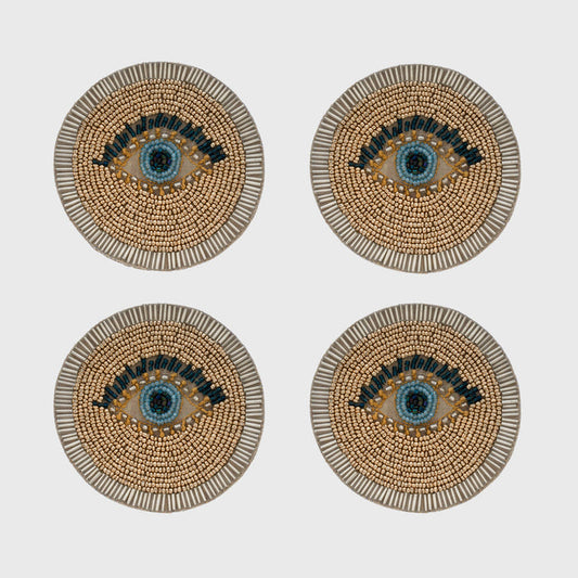 EVIL EYE COASTERS, SET OF FOUR