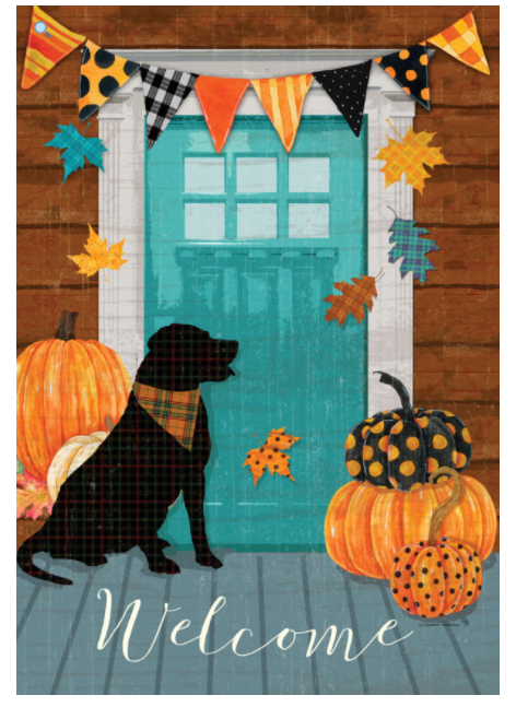 Fall Porch House Flag