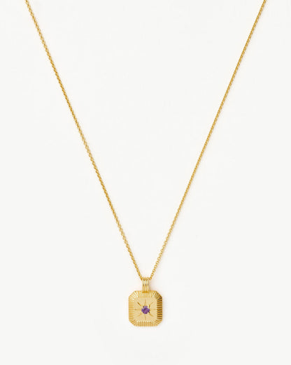 Star Ridge Birthstone Pendant Necklace | 18ct Gold Vermeil/Amethyst Necklaces Missoma