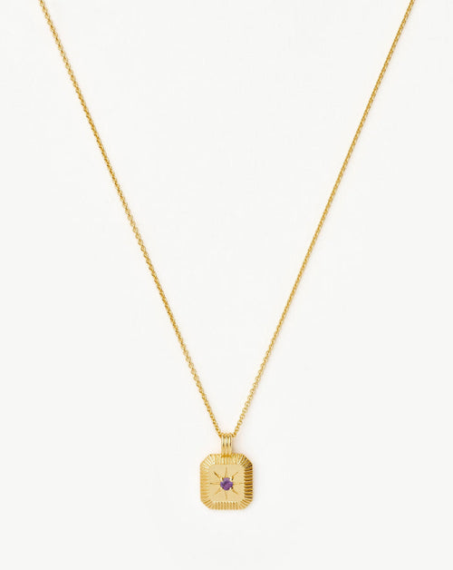Star Ridge Birthstone Pendant Necklace | 18ct Gold Vermeil/Amethyst Necklaces Missoma