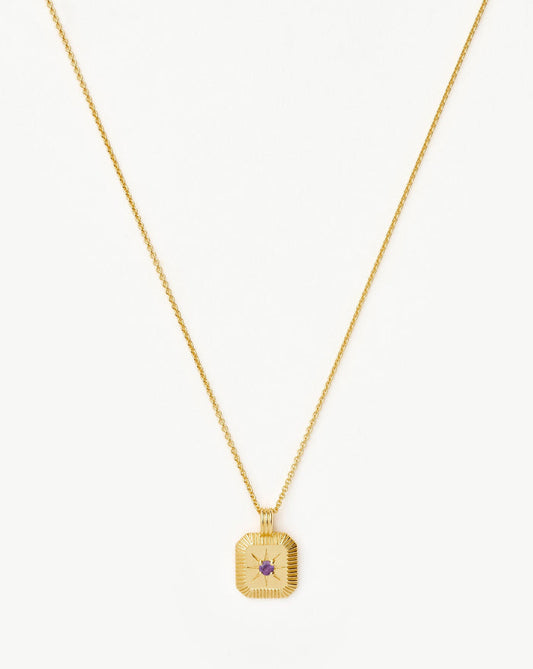 Star Ridge Birthstone Pendant Necklace | 18ct Gold Vermeil/Amethyst Necklaces Missoma