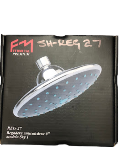 Fermetal Showerhead Fixed Round Grey 6 in.-SH-REG27 MEGA