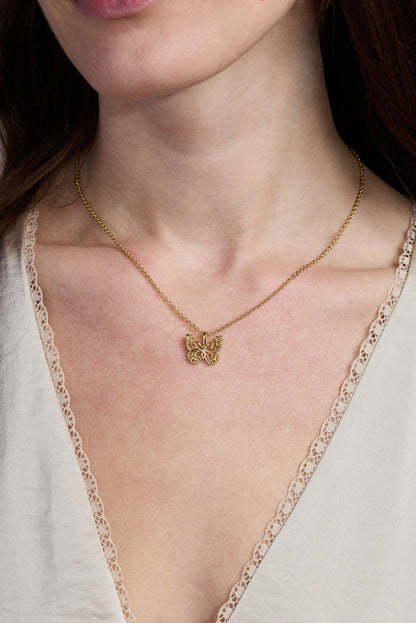 Filigree Butterfly Pendant Necklace